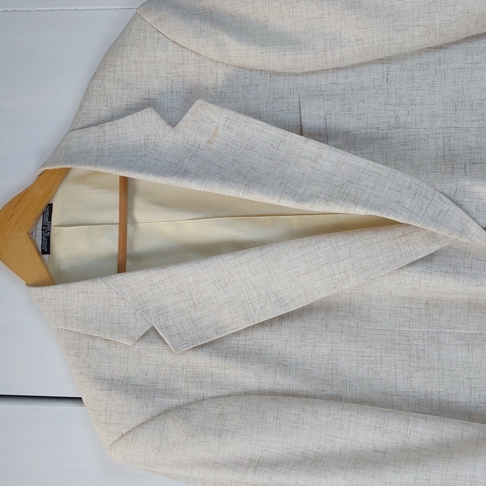 Pebble Beach|California Mens Cream Linen/Silk Suit Coat Sportscoat Luxury Sz.42s
